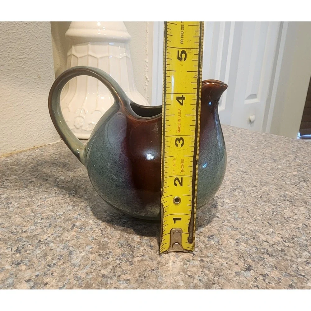 Stoneware Sango Nova Style Blue Green Brown Coffee Creamer Pitcher‎ 1.5 Cups